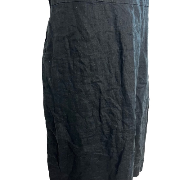 ANN TAYLOR LOFT Black 100% Linen Sleeveless Mini Length Lined High Neck Dress 6 - Picture 11 of 16